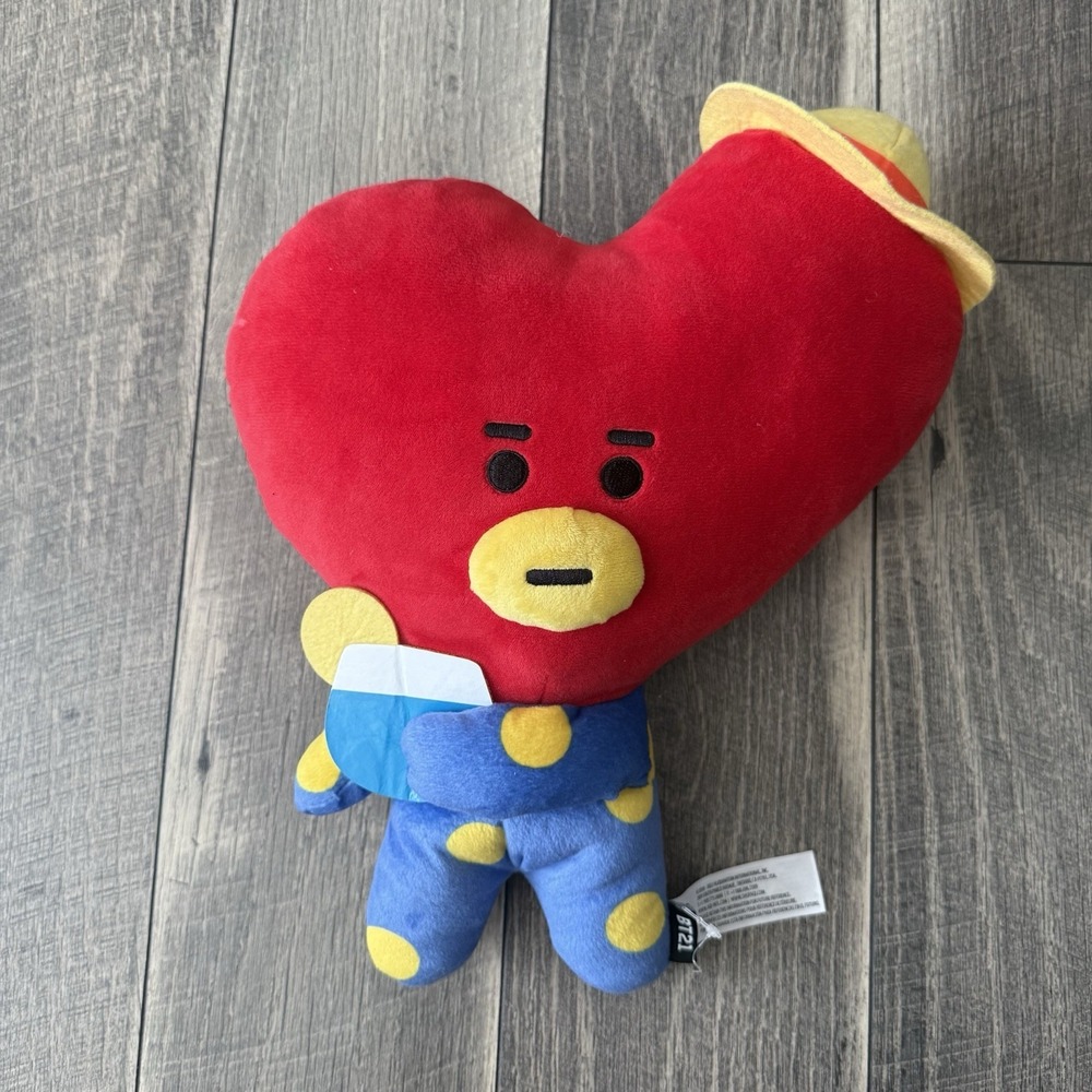 BTS BT21 Official Authentic TATA BABY STANDING Doll‎ Plush 12.5'' Blue Polka Dot